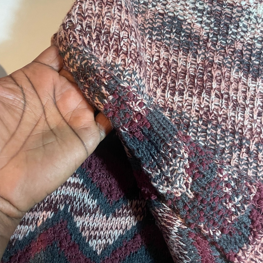 United States Multi Color Chevron Open Front Cardigan Sweater Sz. Large - Picture 11 of 12